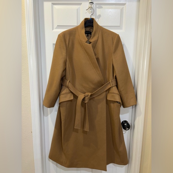 Karen Millen Jackets & Blazers - KAREN MILLEN Premium Italian Manteco Wool Investment Notch Neck Midi Coat SZ 20